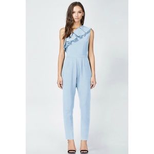 Adelyn Rae Arden Ruffle One Shoulder Jumpsuit